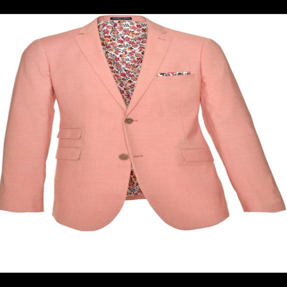 Paisley& Gray Peach Linen Suit. 44R. 36x32 pants